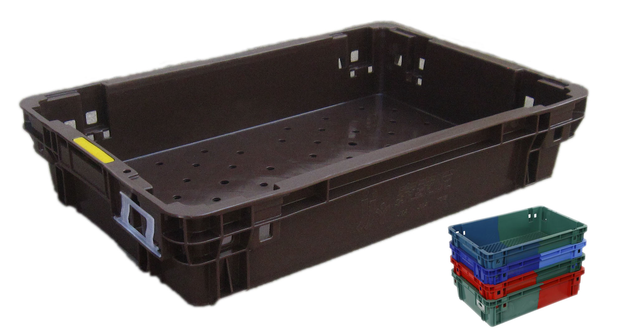 319號-1顛倒（dǎo）可堆式雙色塑料筐