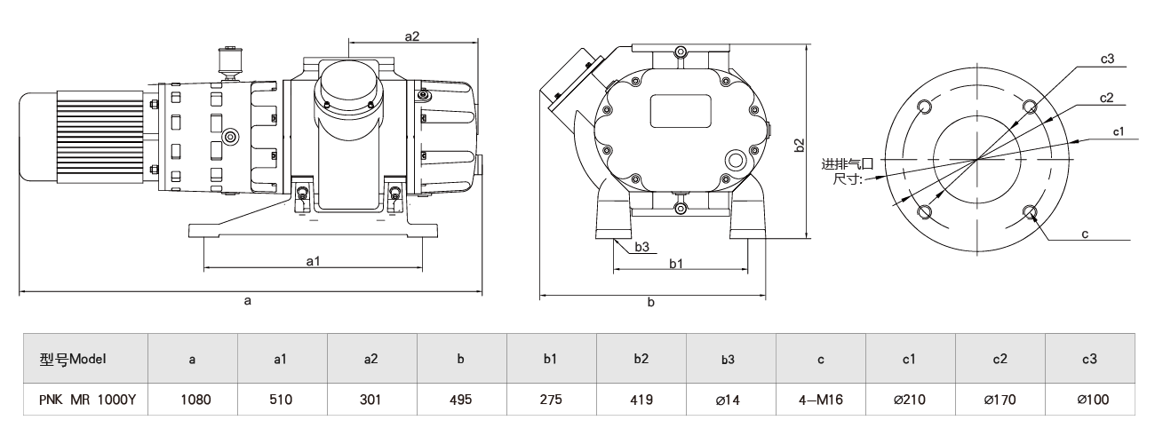 PNK MR 1000Y羅茨真（zhēn）空（kōng）泵（bèng）